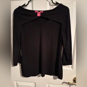 Catherine Malandrino Black 3/4 Sleeve Top